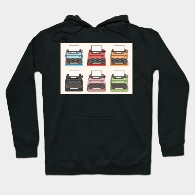 Cute Colourful Typewriters Hoodie by RumourHasIt